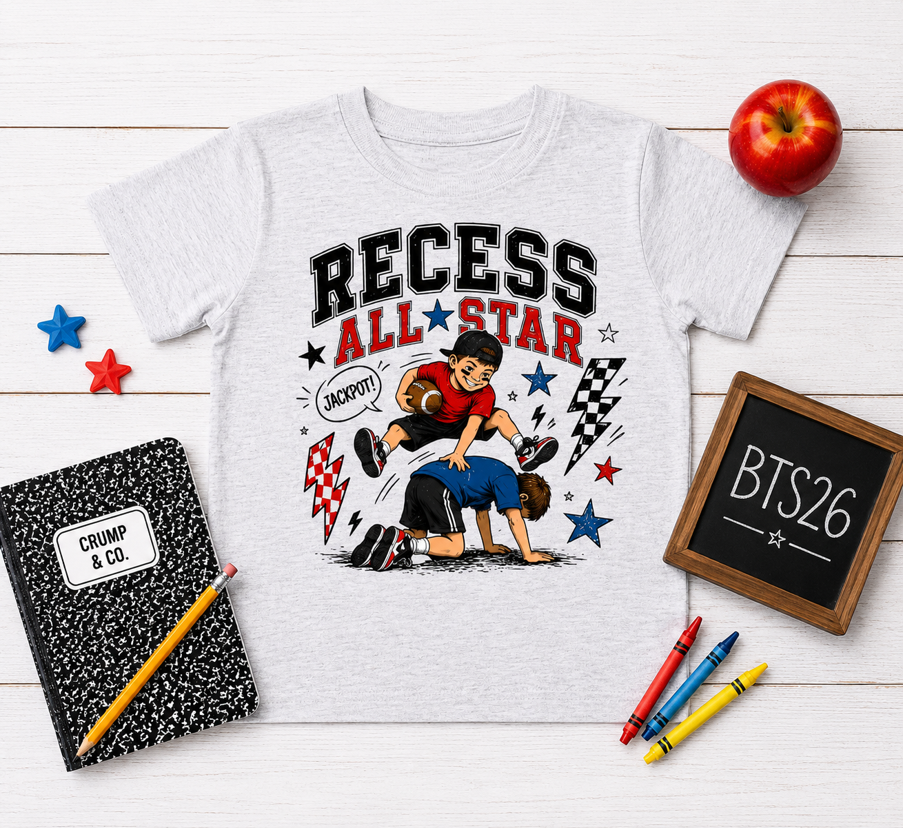 Recess All Star | Ash Graphic T-Shirt