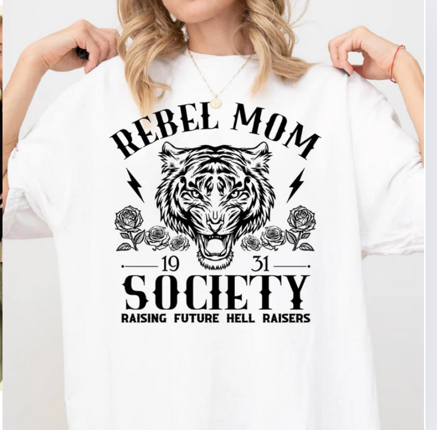 Rebel Mom | Comfort Color Tee- White