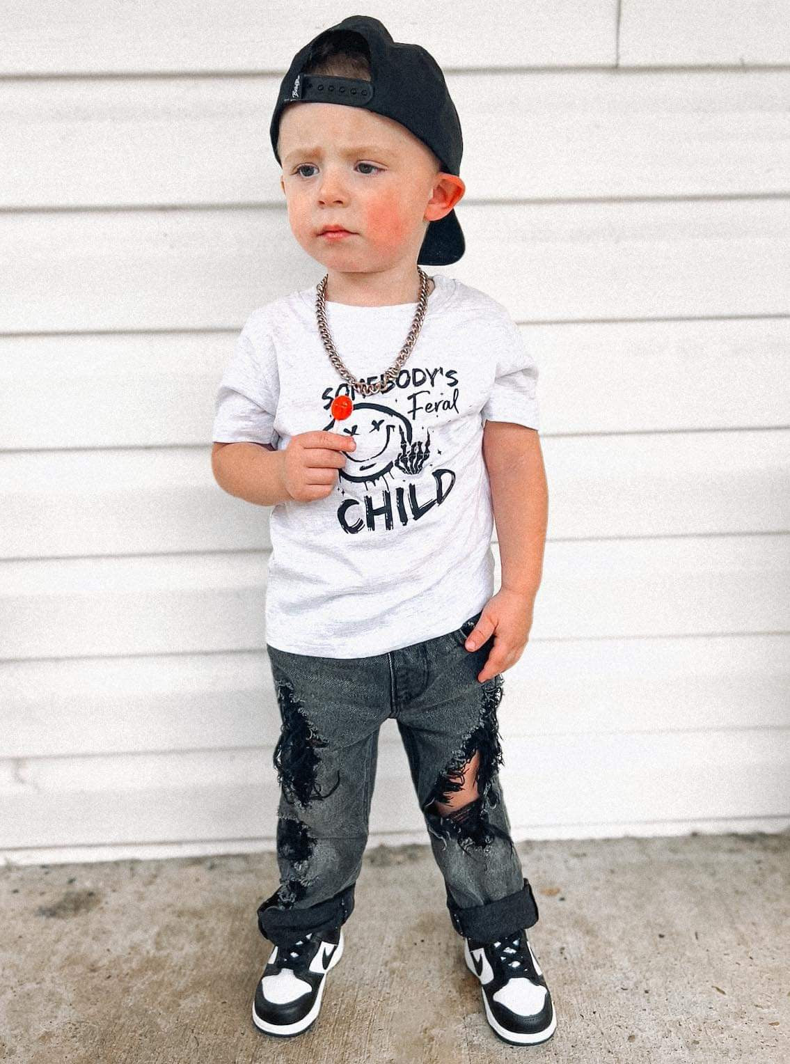 Feral Energy | Grey Graphic T-shirt