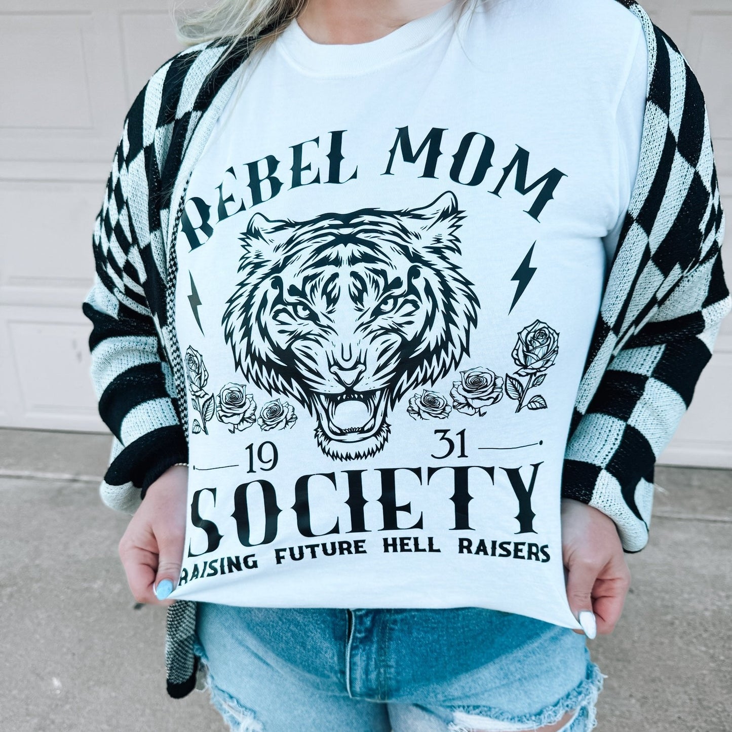 Rebel Mom | Comfort Color Tee- White