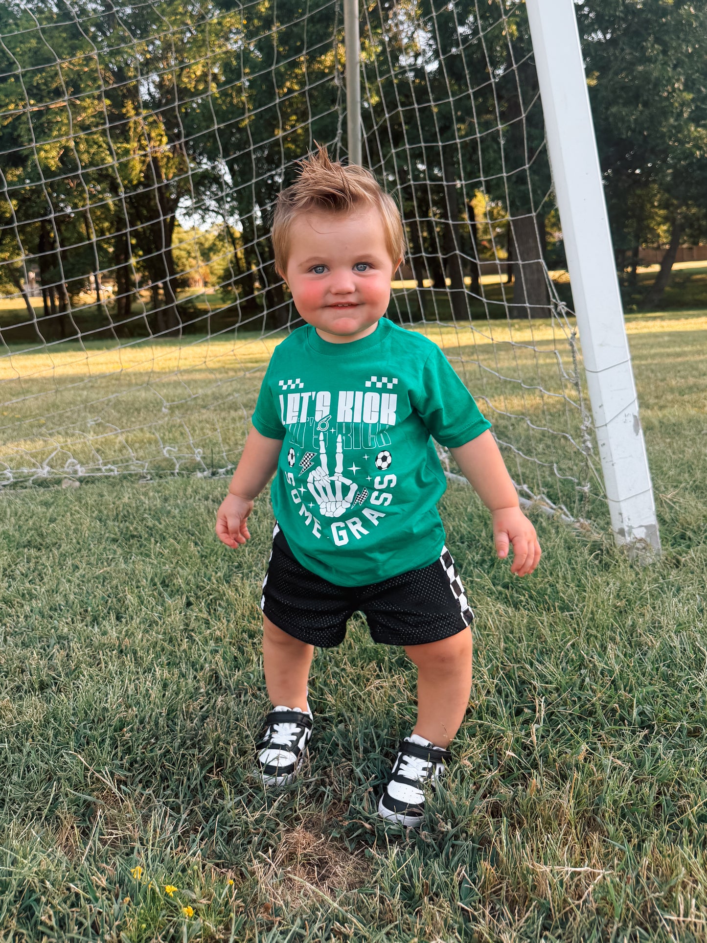 Kickin' Grass | Green Graphic T-Shirt
