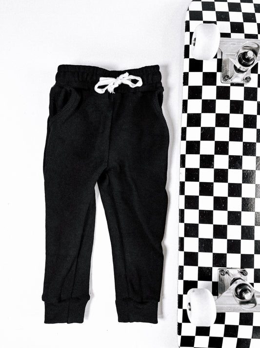 Basic Guy | Black Ribbed French Terry Jogger*