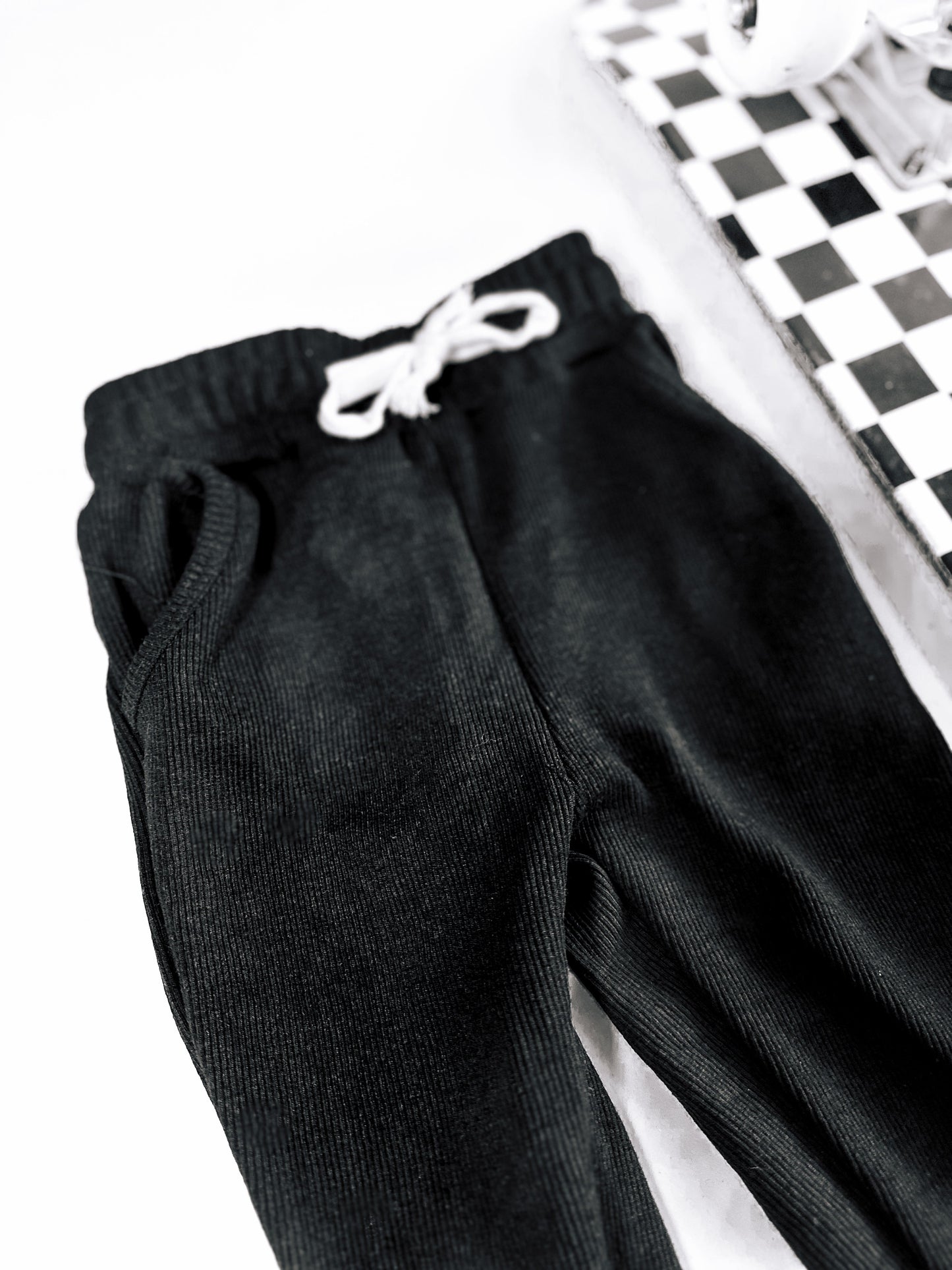 Basic Guy | Black Ribbed French Terry Jogger*