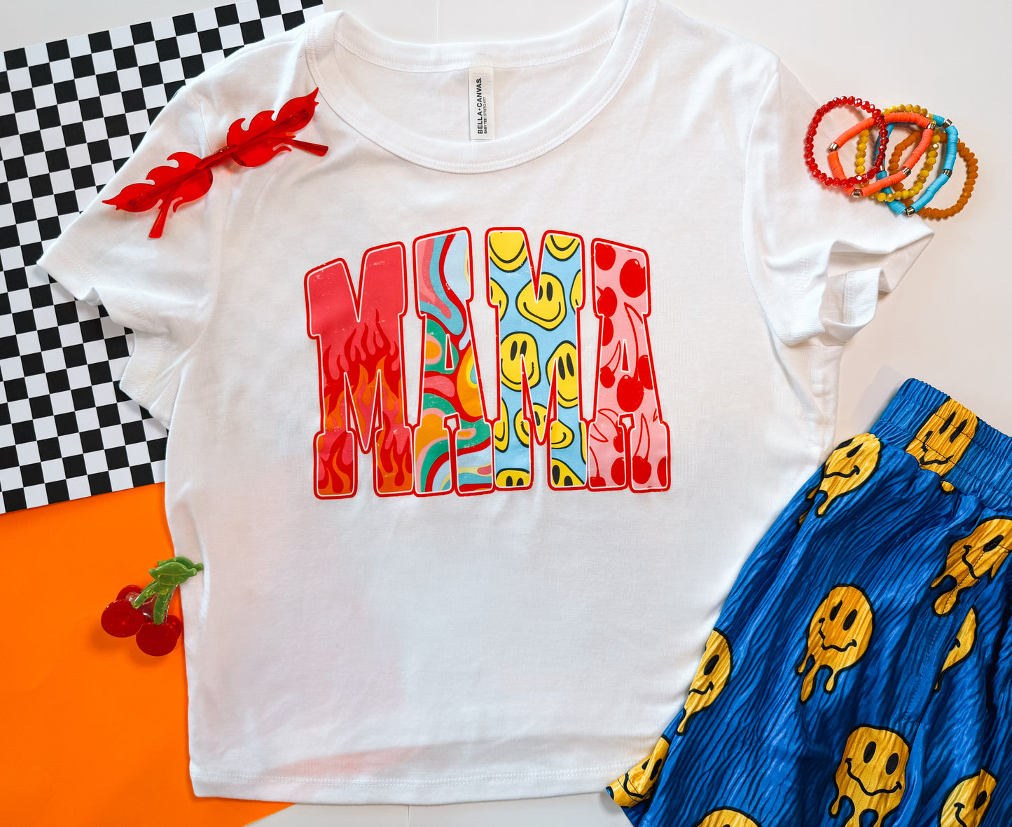 Retro Mama | Bella Canvas Baby Tee White
