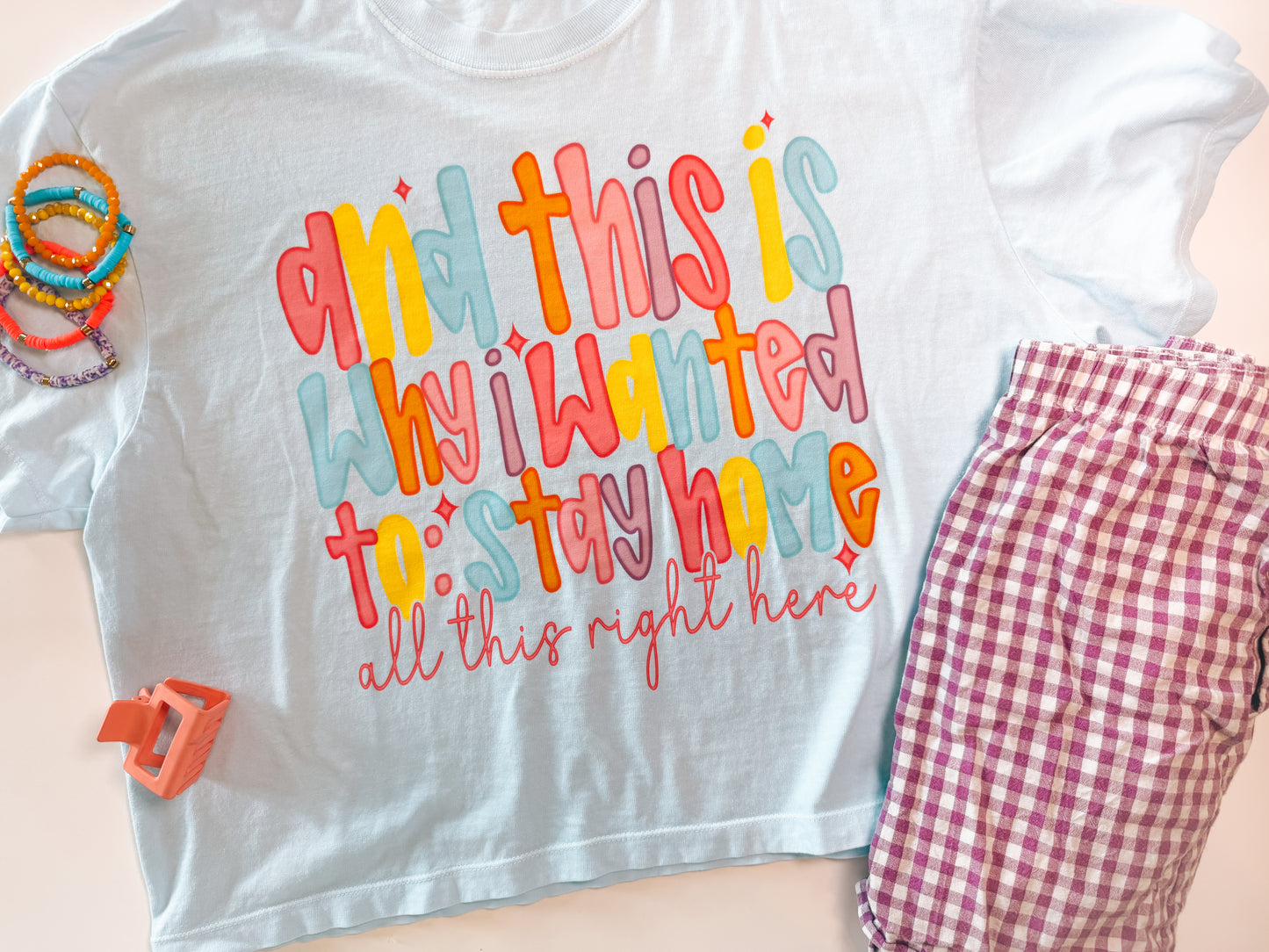 All This Right Here | Comfort Color Crop Tee-Chambray