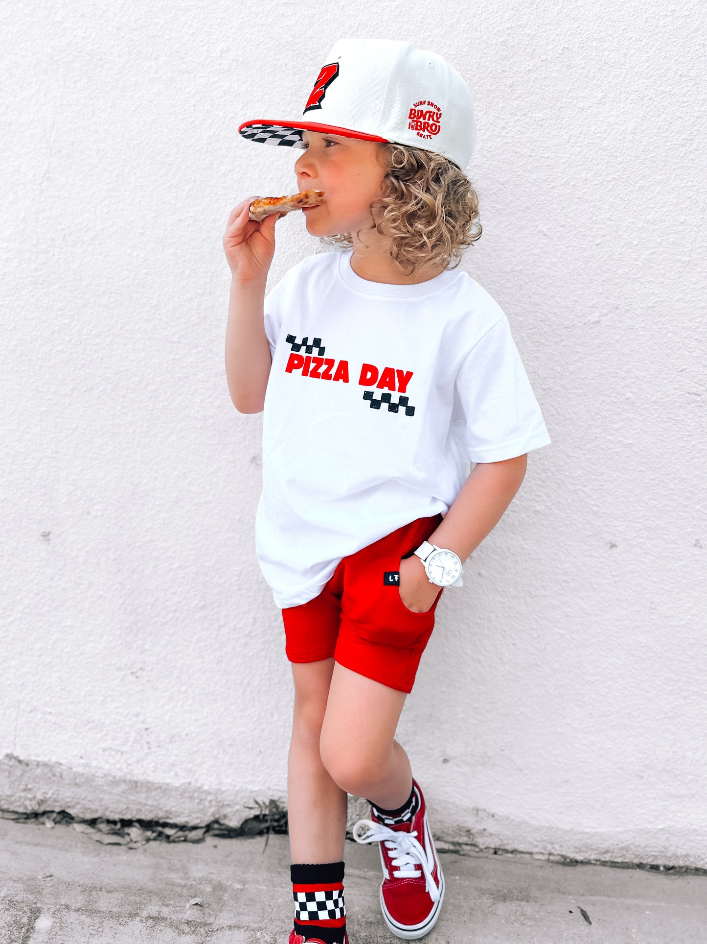 Pizza Day | White Graphic T-shirt