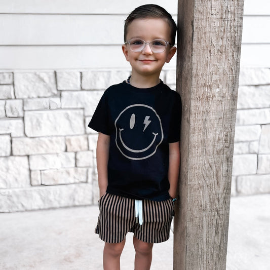 Simple Smiles | Black Graphic T-Shirt