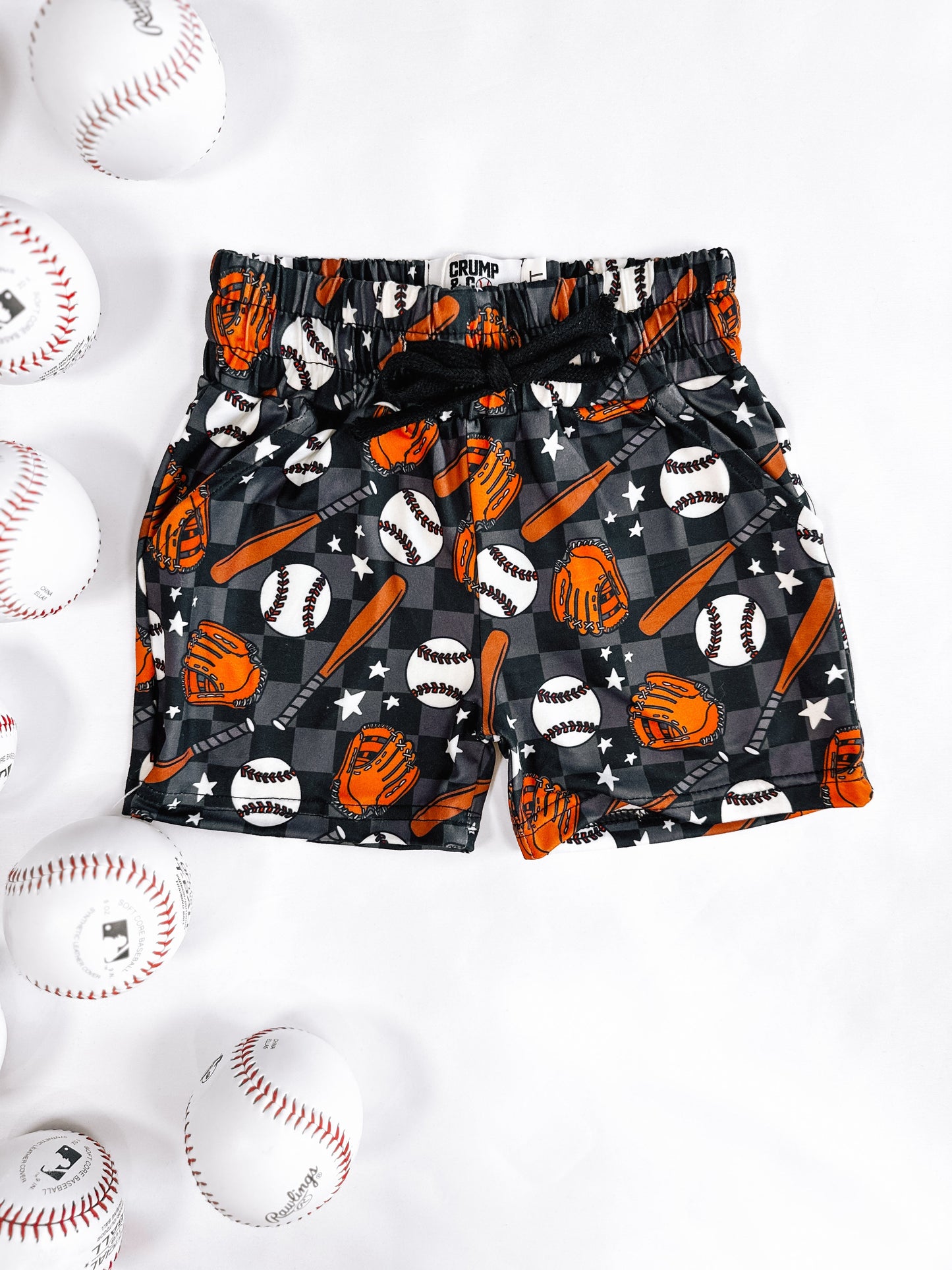 Baseball Days | Black Tie Shorts*
