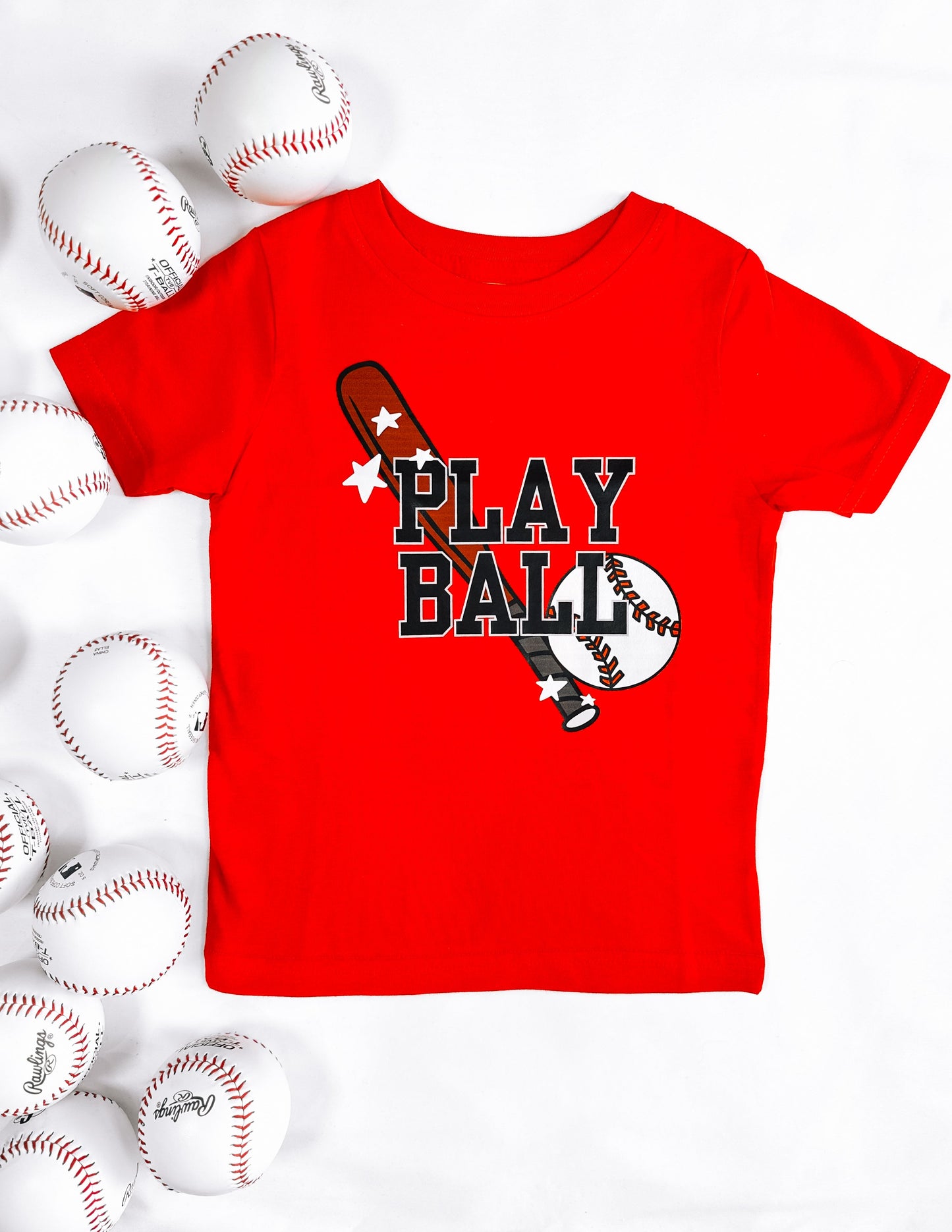 Play Ball | Red Graphic T-shirt