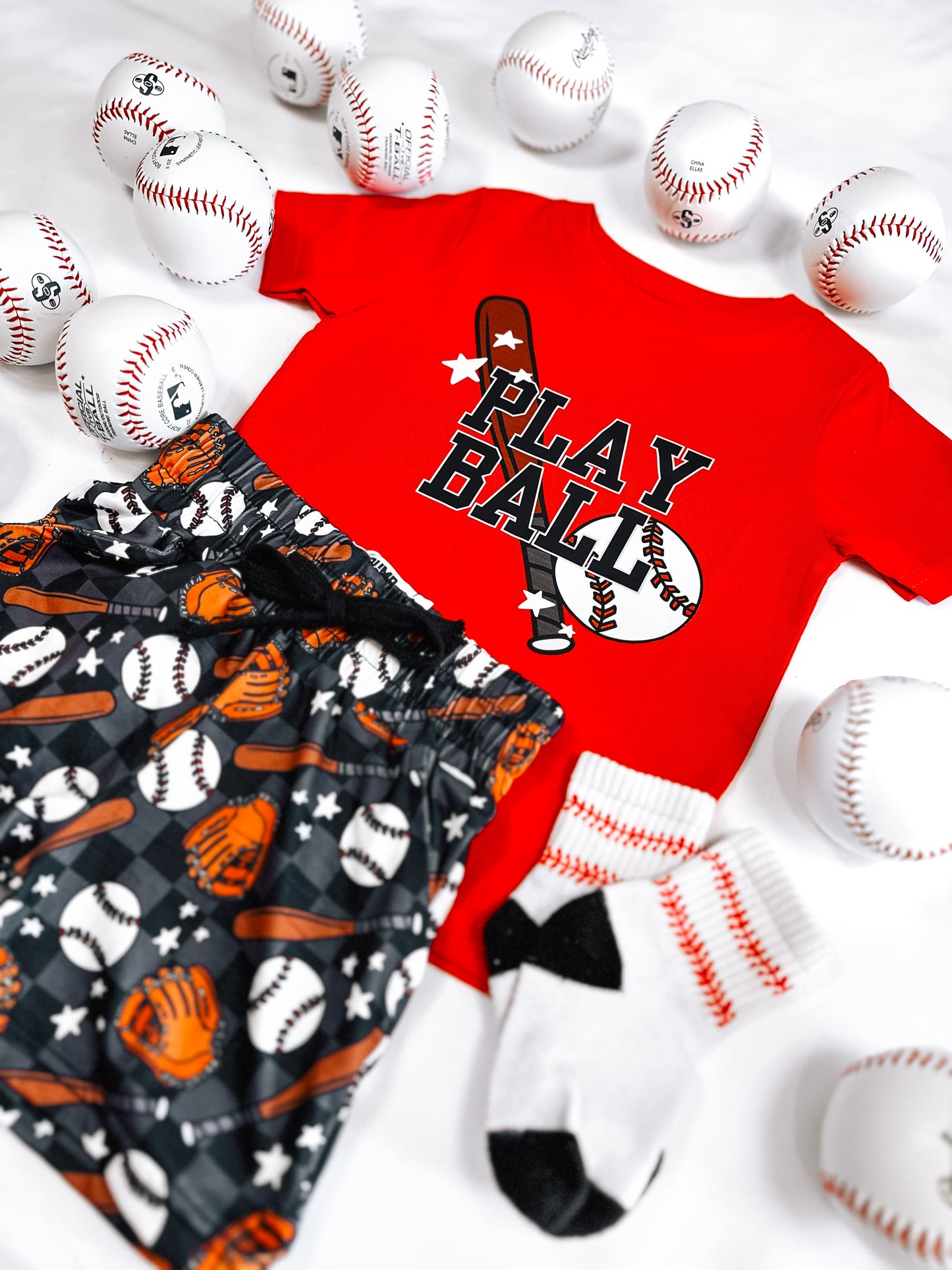 Play Ball | Red Graphic T-shirt