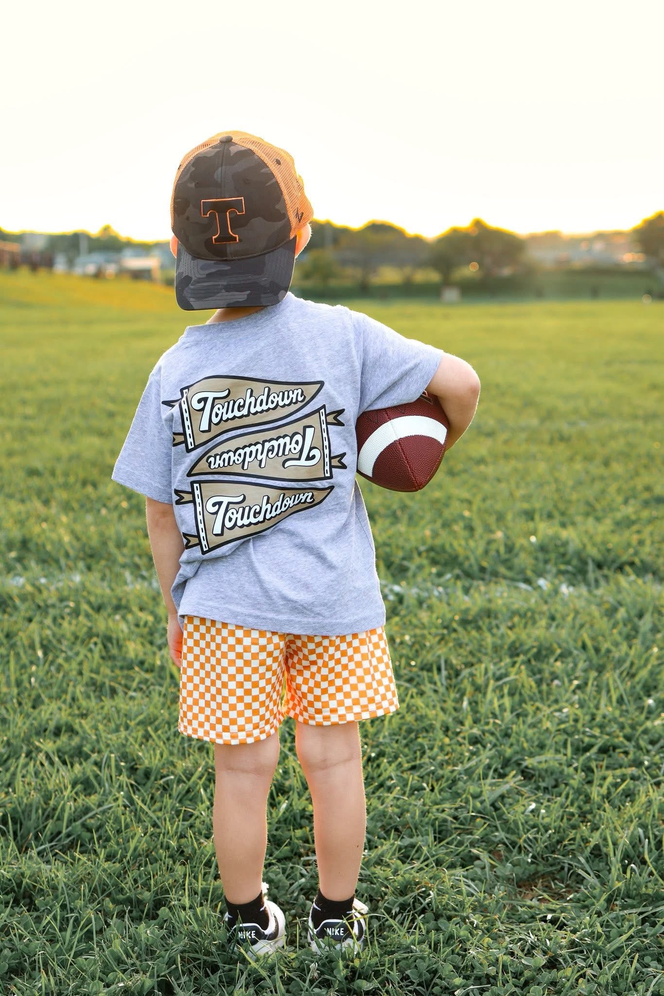 Football Flags| Heather Grey Graphic T-Shirt
