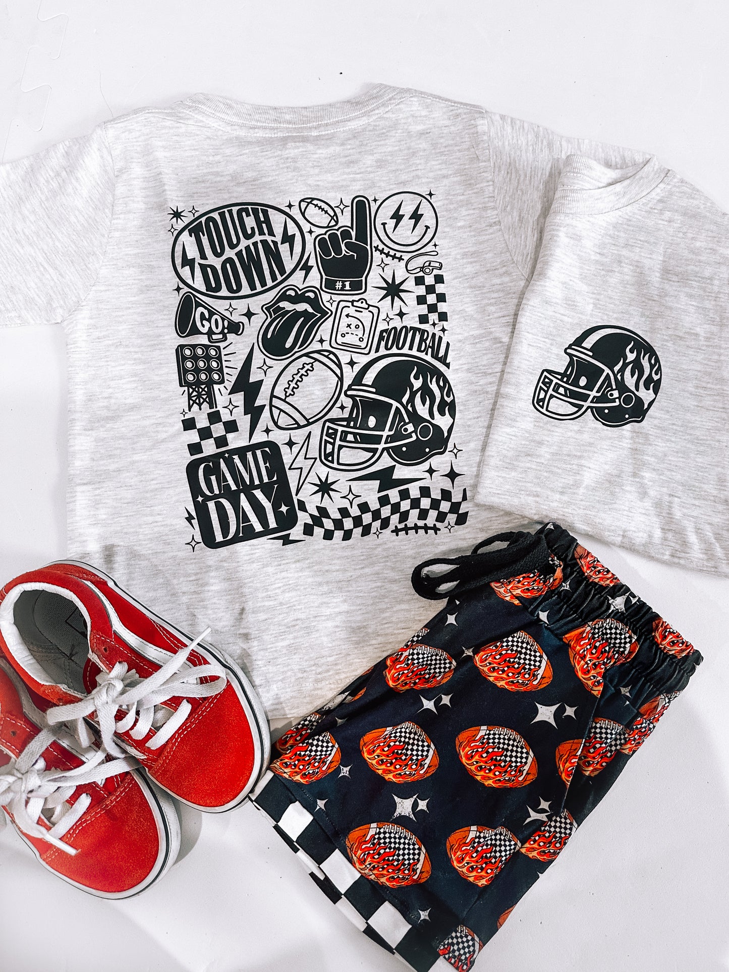 Football Elements| Ash Grey Graphic T-Shirt