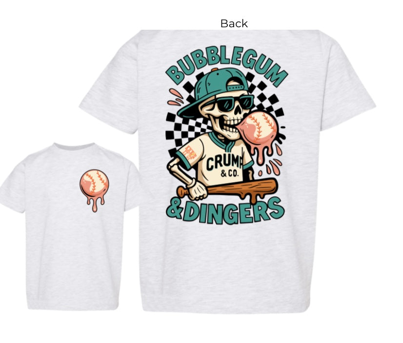Bubblegum & Dingers | Ash Grey Pocket T-Shirt