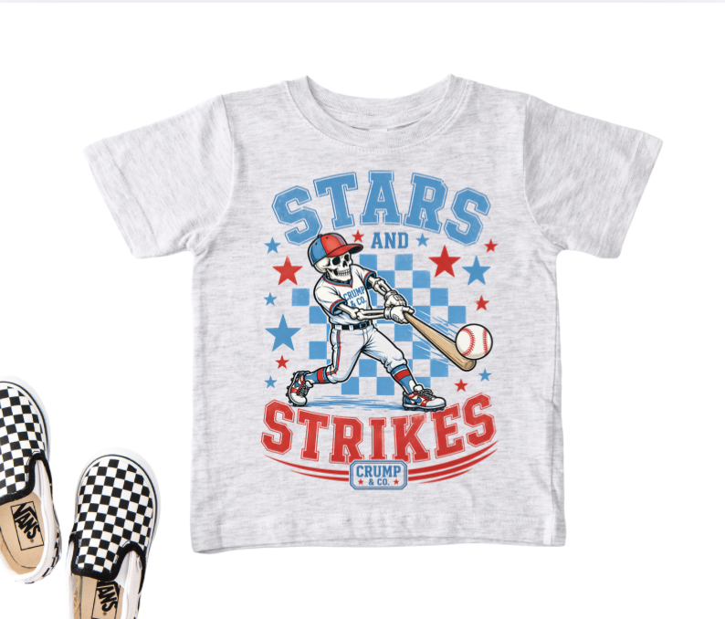 Stars & Strikes | Ash Grey T-Shirt