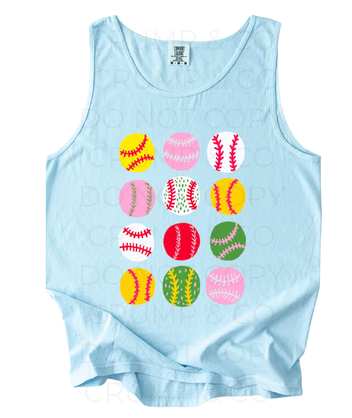 Fun Baseballs | Comfort Color Tank