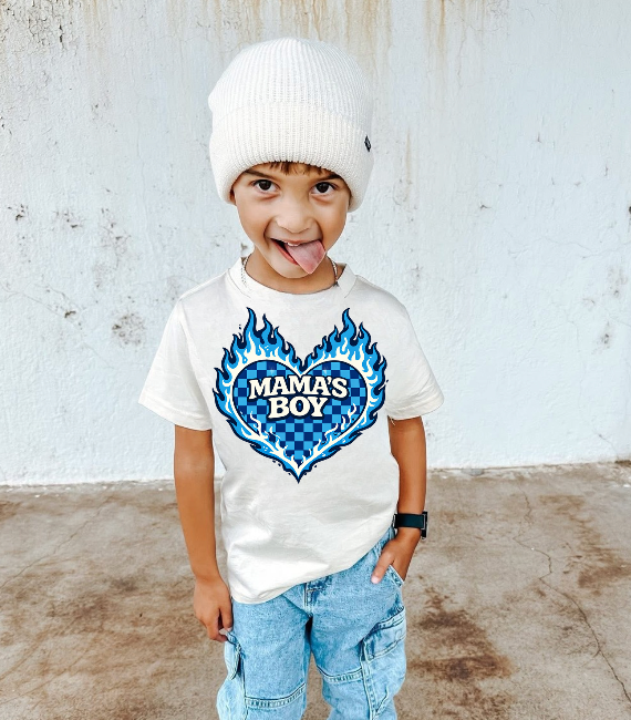 Mama's Boy Flame | Ivory Graphic T-Shirt