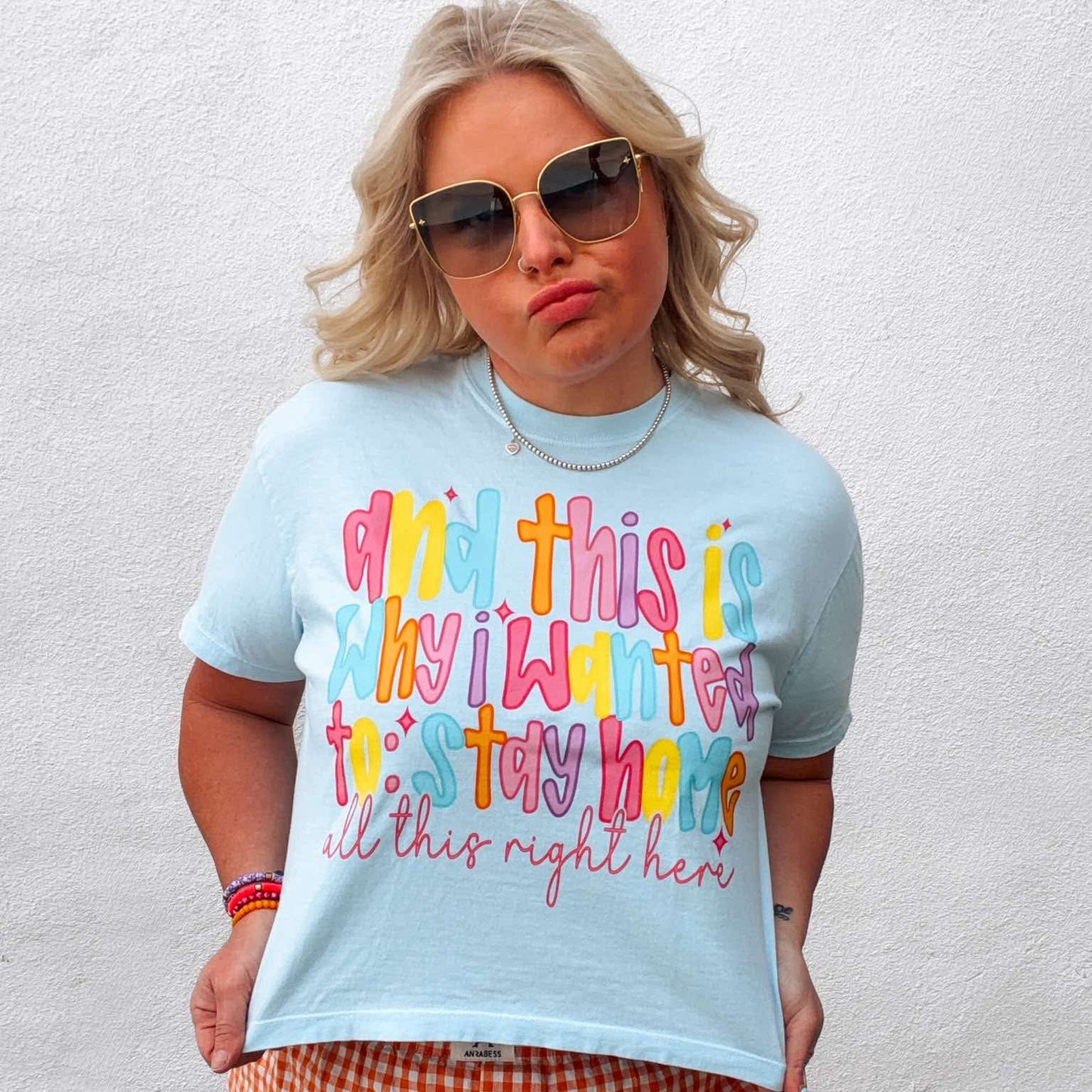 All This Right Here | Comfort Color Crop Tee-Chambray