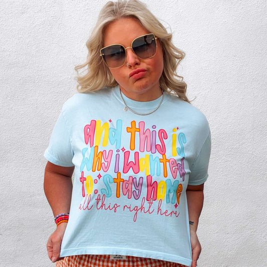 All This Right Here | Comfort Color Crop Tee-Chambray