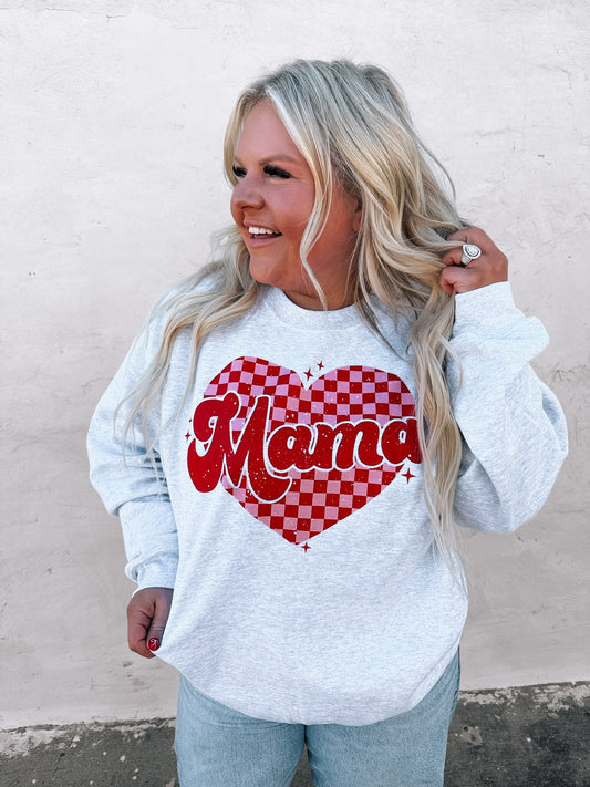 Valentine Mama | Ash Gildan Sweatshirt
