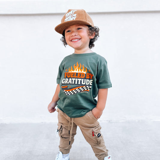 Fueled By Gratitude | Olive Graphic T-Shirt