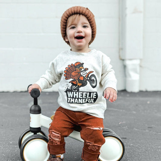 Wheelie Thankful | Ivory Sweatshirt