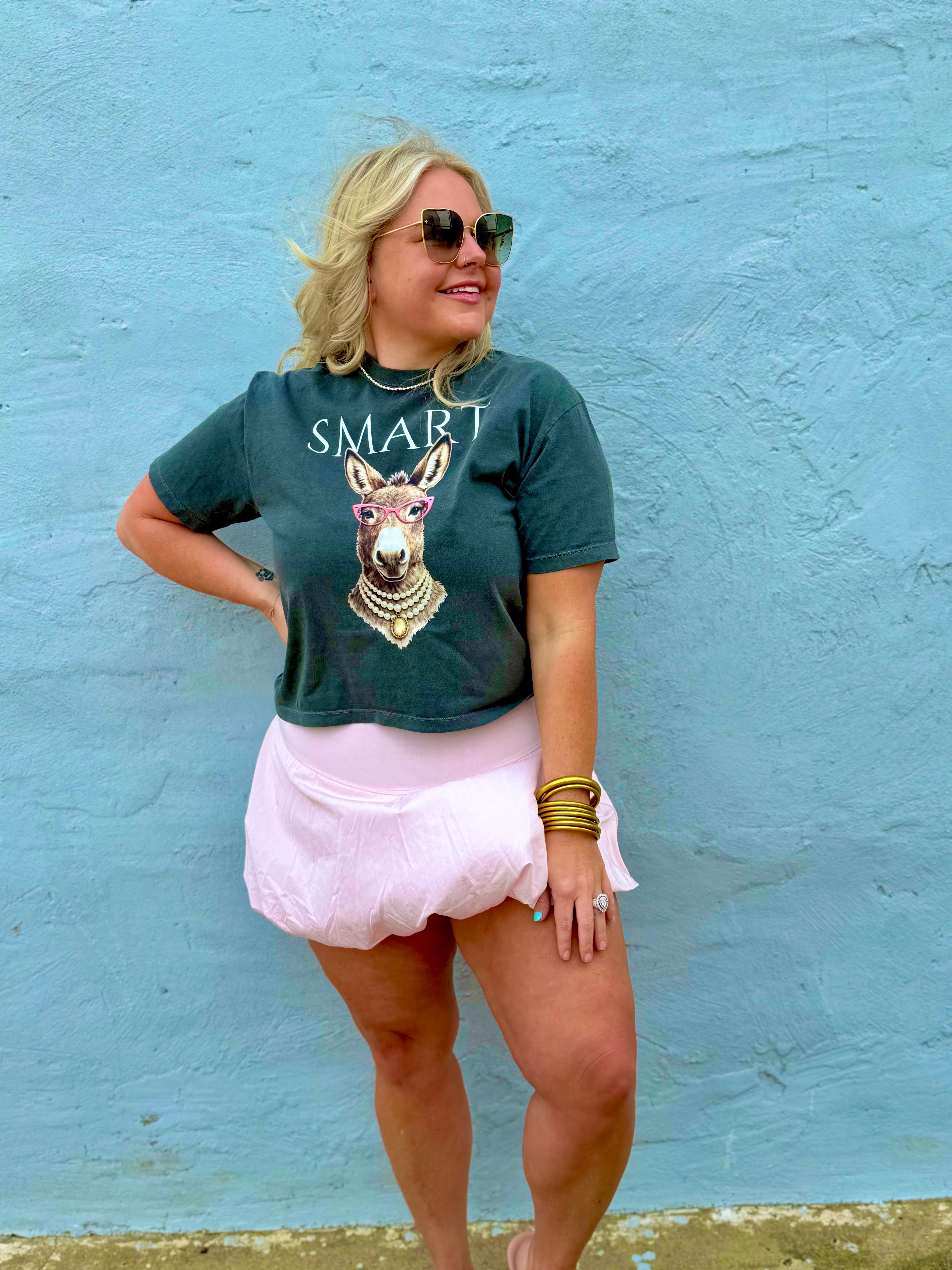 Smart Donkey  | Comfort Color Crop Tee- Pepper