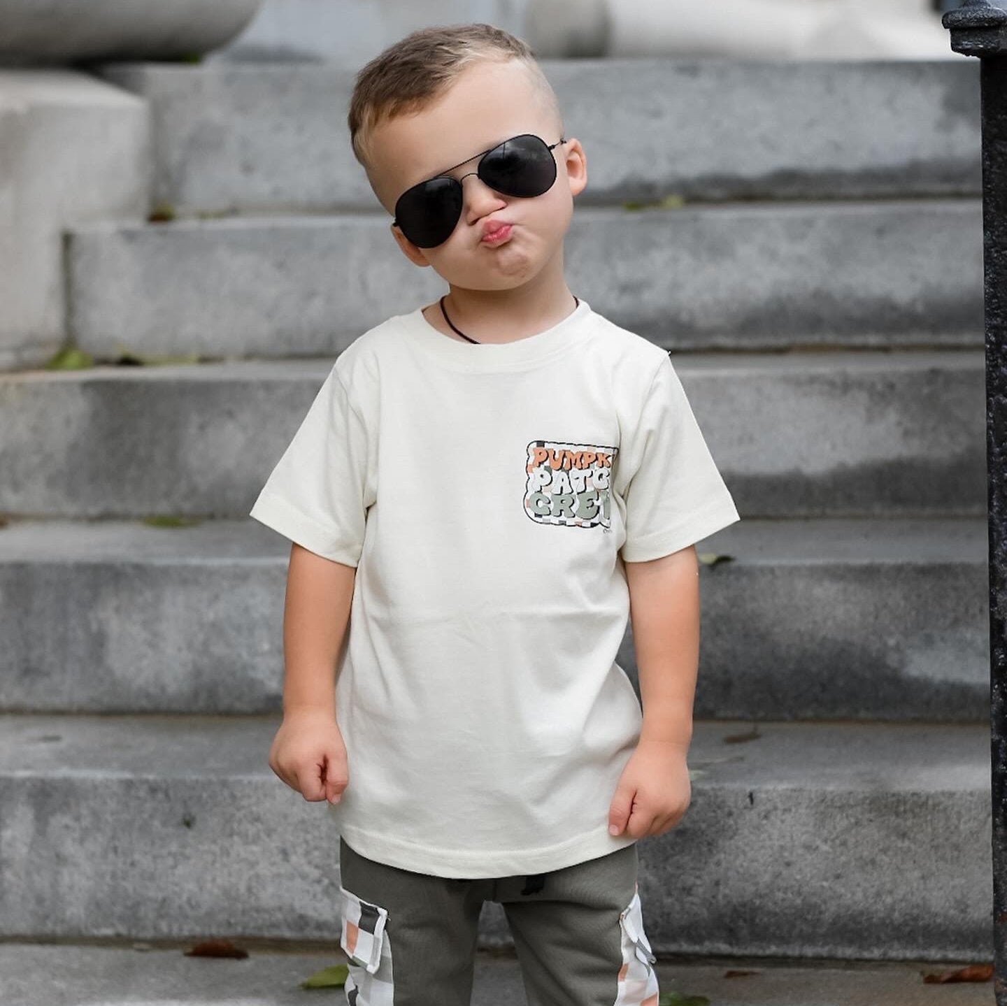 Pumpkin Patch Crew | Ivory Graphic T-Shirt