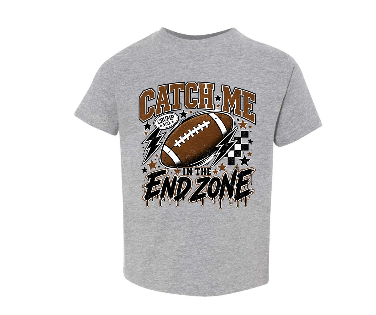 Catch Me In The End Zone | Heather Grey Graphic T-Shirt