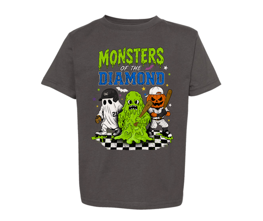 PREORDER MONSTERS OF THE DIAMOND | CHARCOAL GREY GRAPHIC T-SHIRT