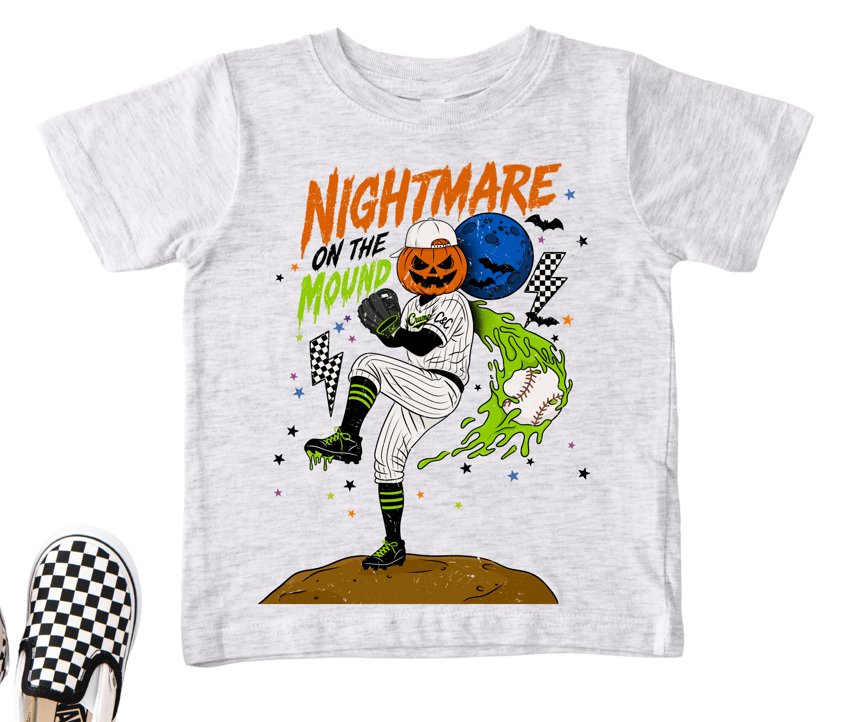 PREORDER NIGHTMARE ON THE MOUND | ASH GREY GRAPHIC T-SHIRT