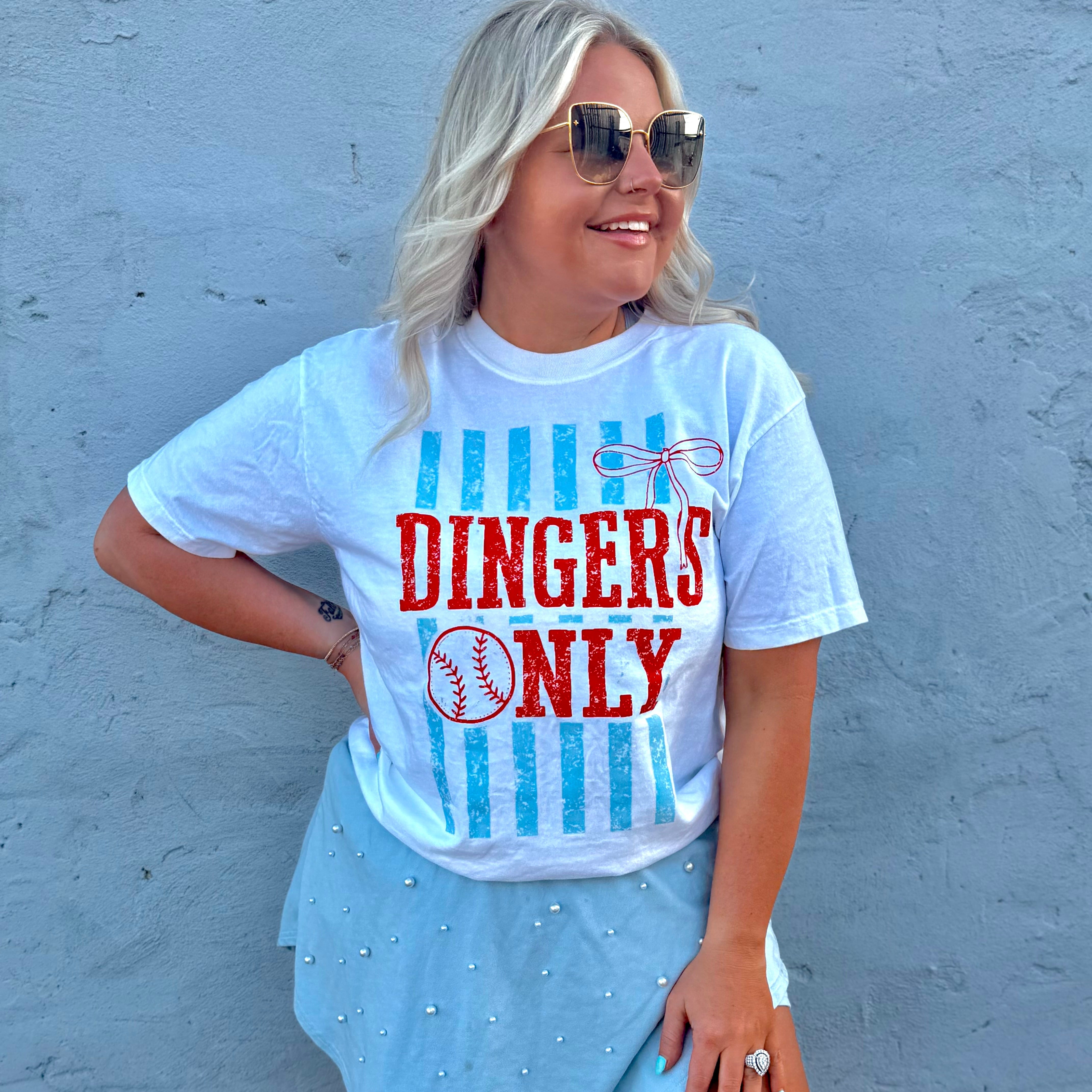 Dingers Only | Comfort Color Tee- White