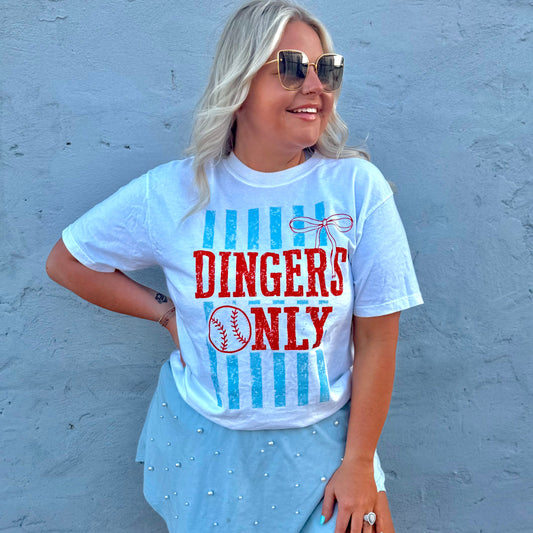 Dingers Only | Comfort Color Tee- White