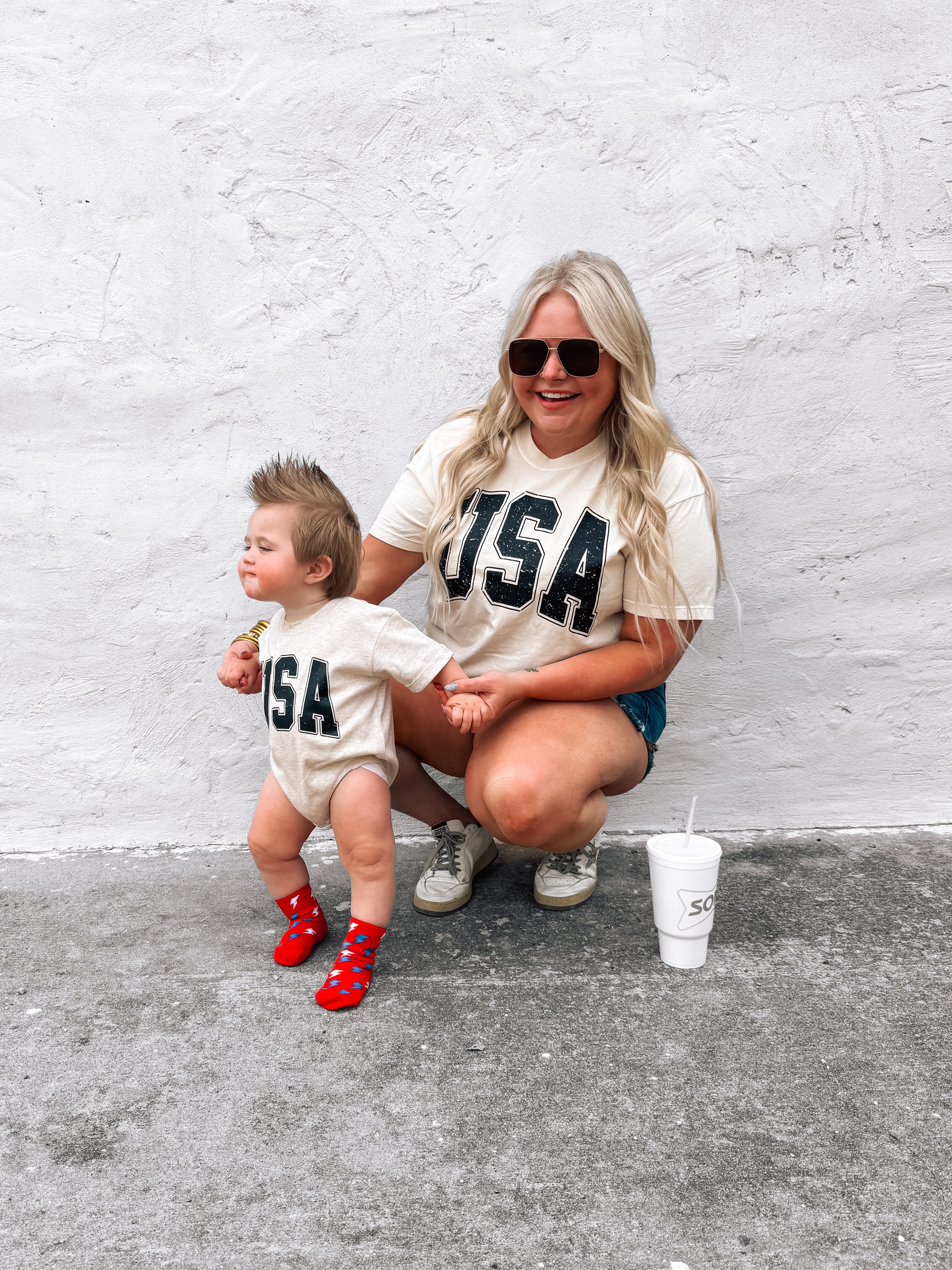 USA | Comfort Color Crop Tee- Ivory