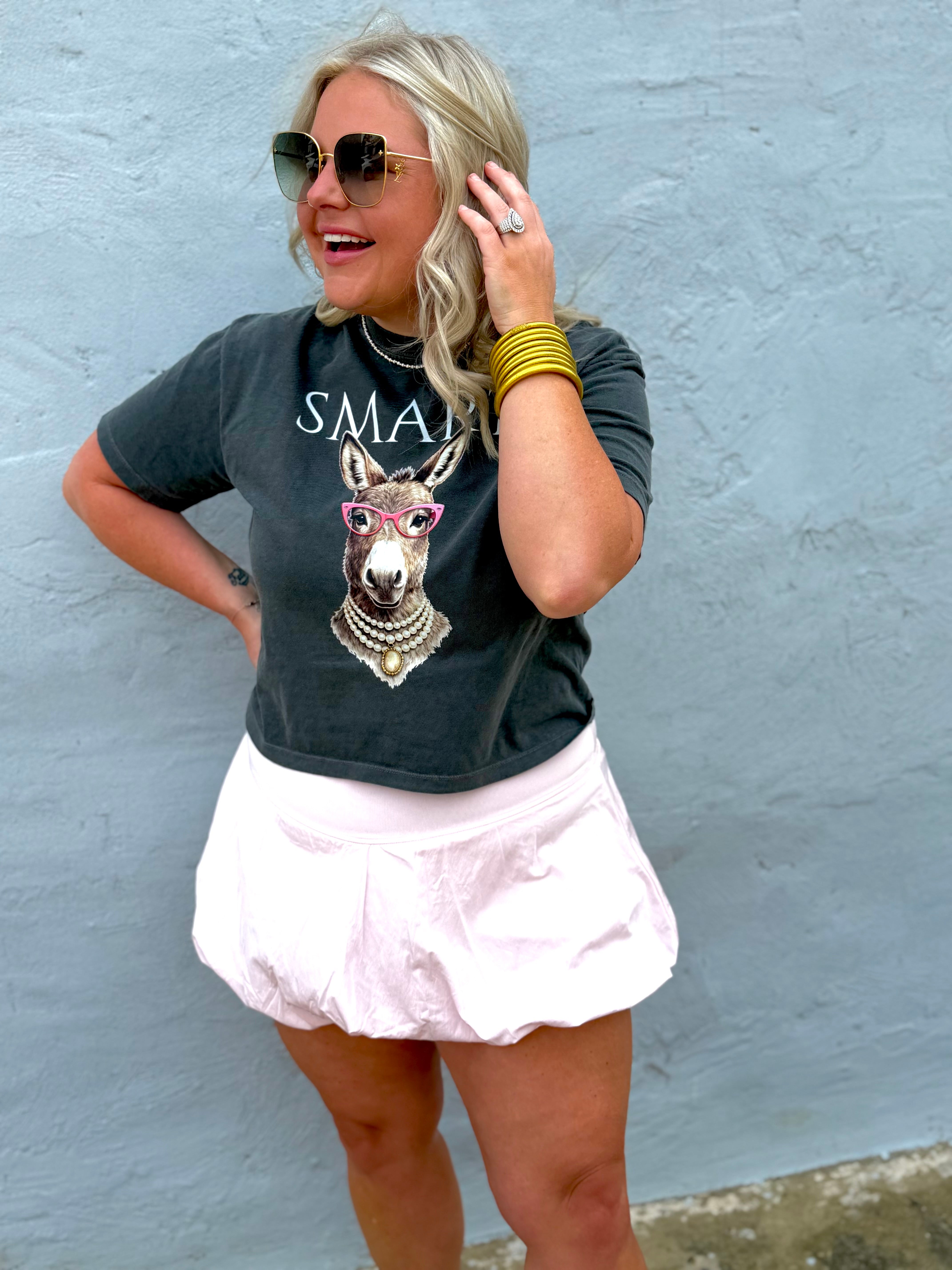 Smart Donkey  | Comfort Color Crop Tee- Pepper
