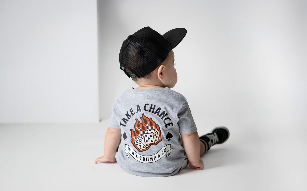 Take A Chance | Heather Grey Graphic T-shirt