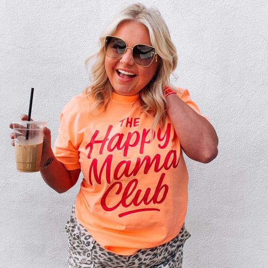 Happy Mama Club | Neon Coral Comfort Color