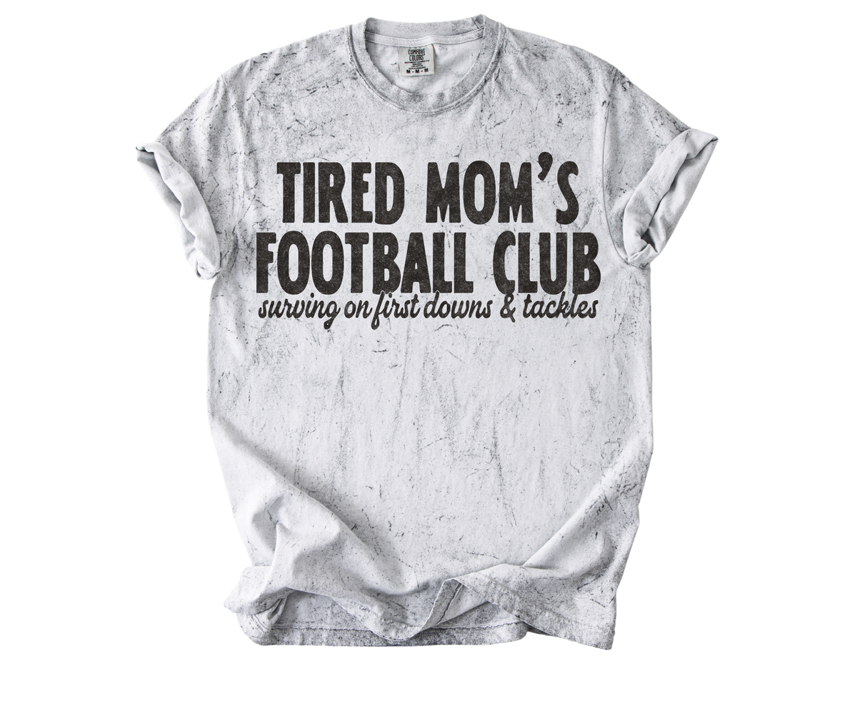 Tired Moms Football Club | Grey Color Blast Comfort Color