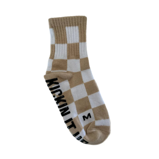 Beige + White Checker | Socks*