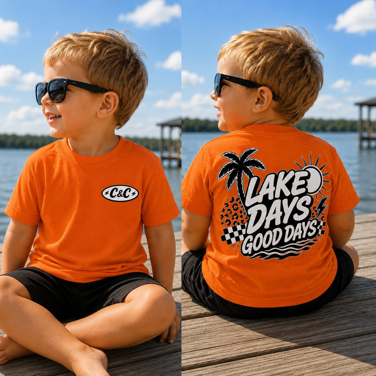 Lake Days | Orange T-shirt