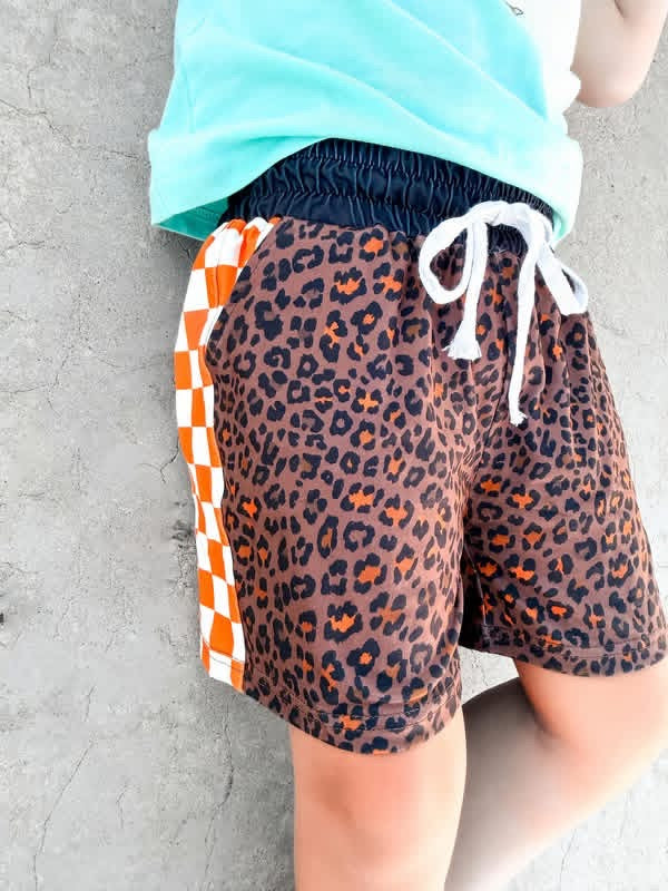 Wild Summer | Orange & Cheetah Tie Shorts