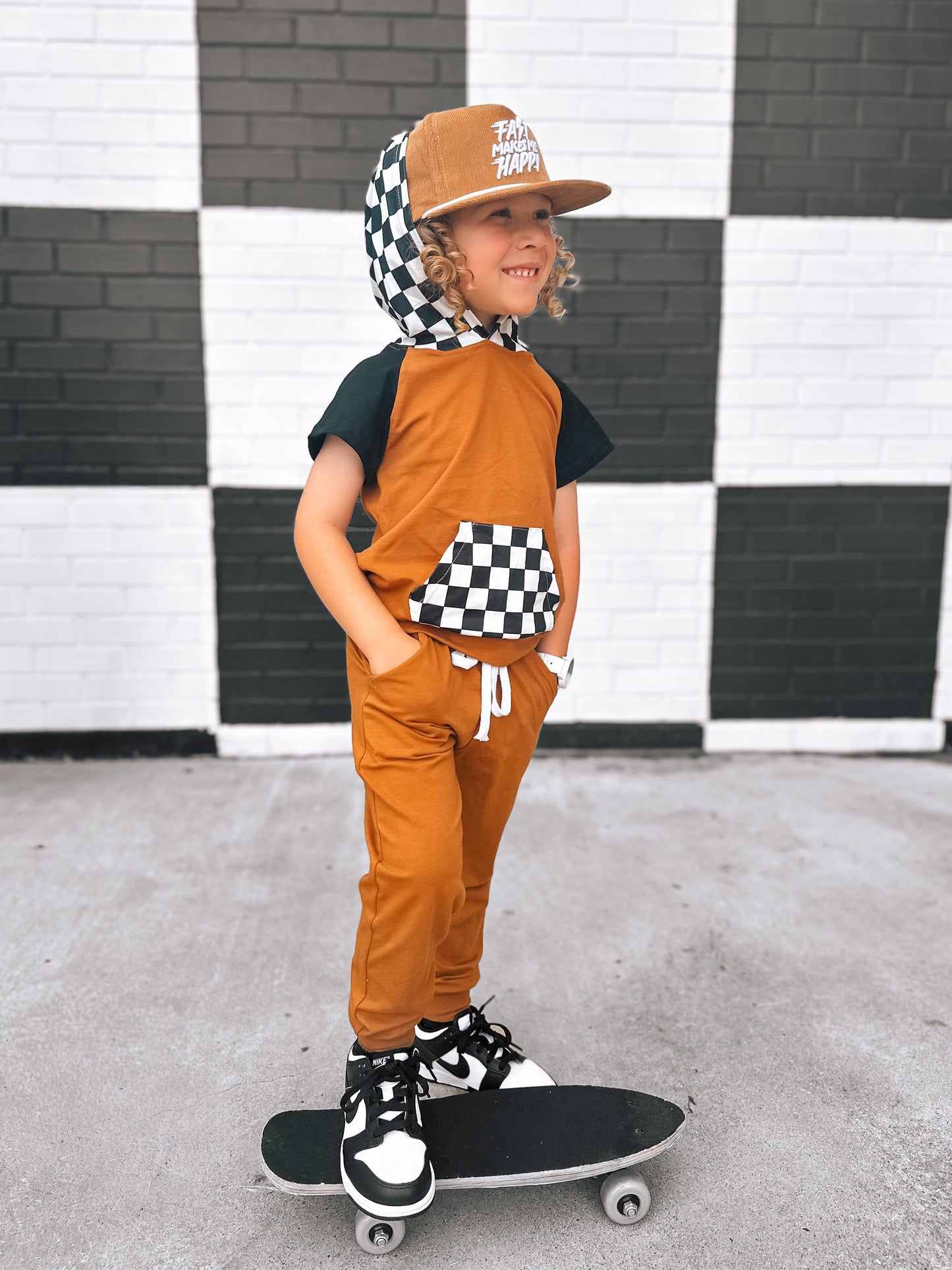 Bringing the Fall Vibes | Camel & Check Two Piece Set