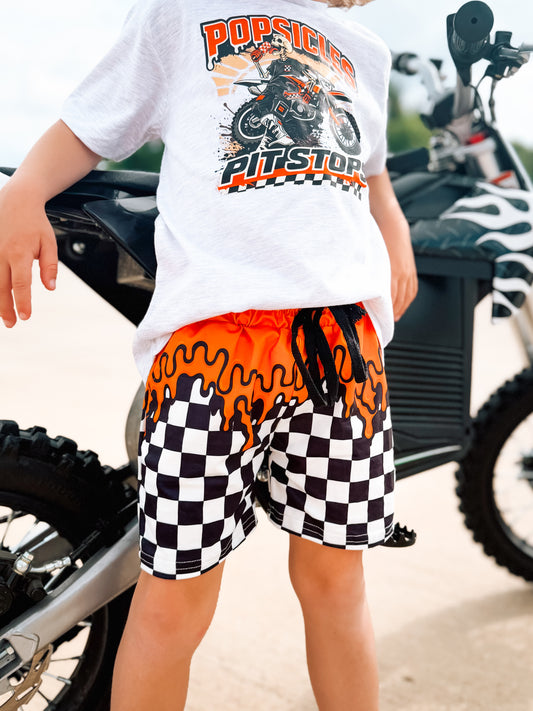 Summer Drip | Orange Tie Shorts
