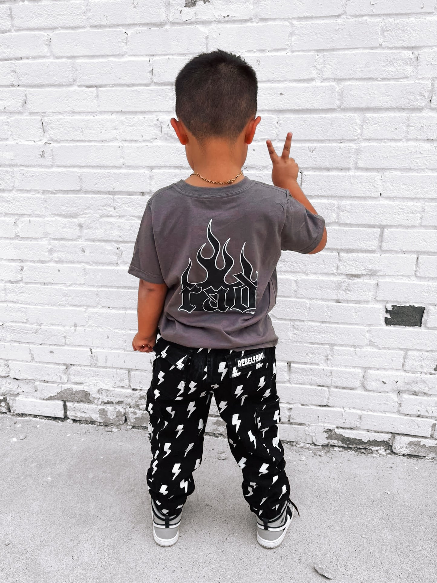 Rad Flame | Charcoal Graphic T-Shirt