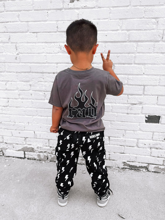 Rad Flame | Charcoal Graphic T-Shirt