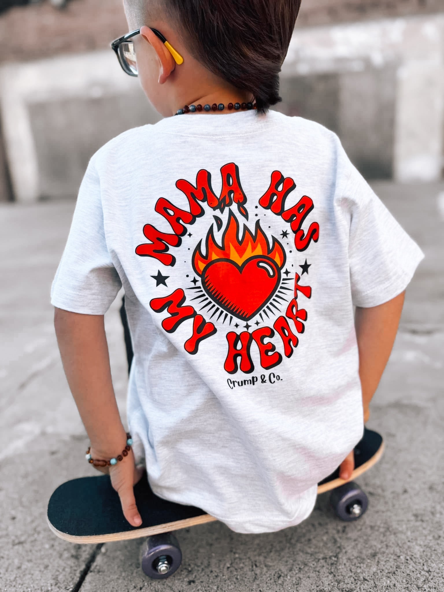 Mama Has My Heart  | Ash Grey Pocket T-Shirt