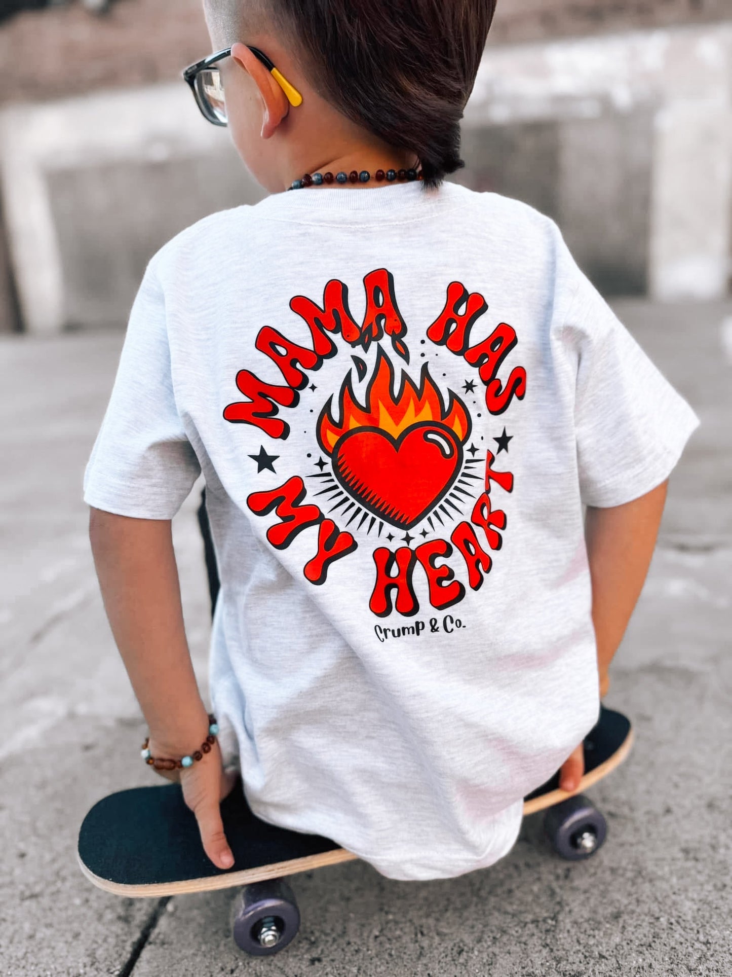 Mama Has My Heart  | Ash Grey Pocket T-Shirt