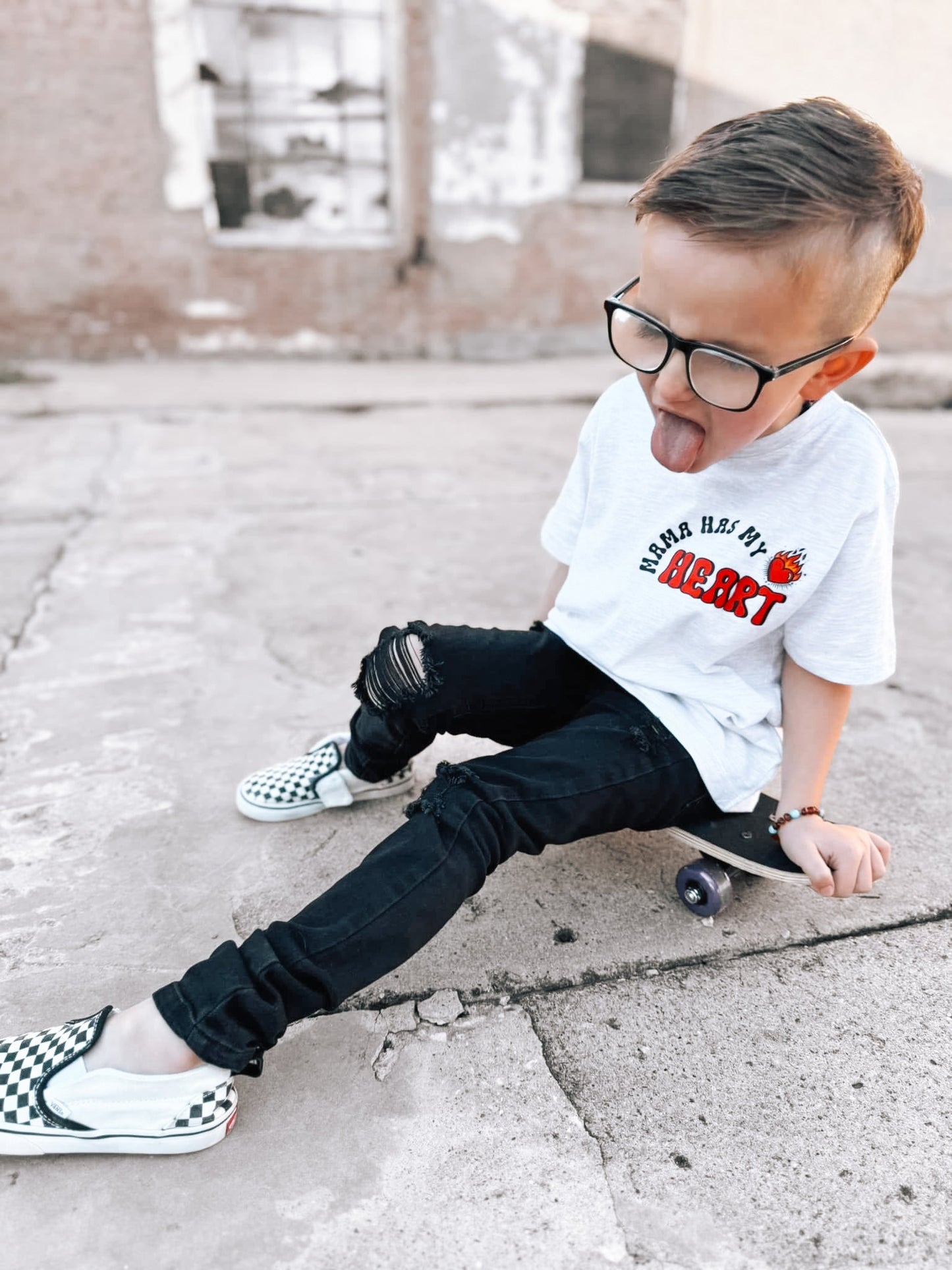 Mama Has My Heart  | Ash Grey Pocket T-Shirt