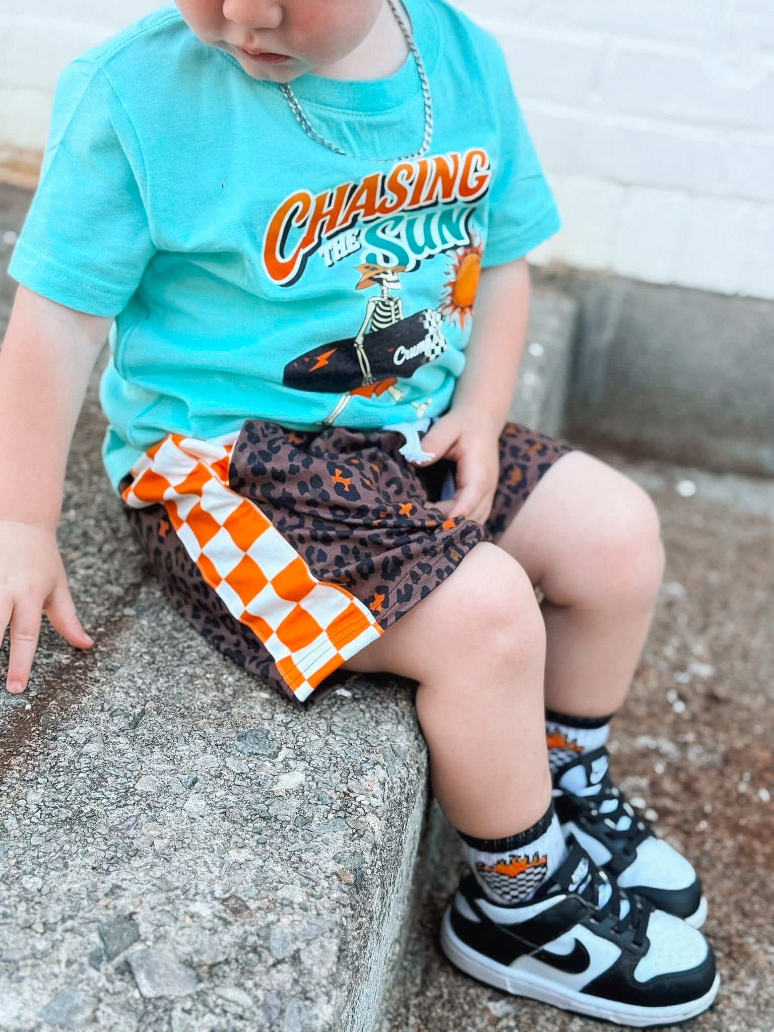 Wild Summer | Orange & Cheetah Tie Shorts