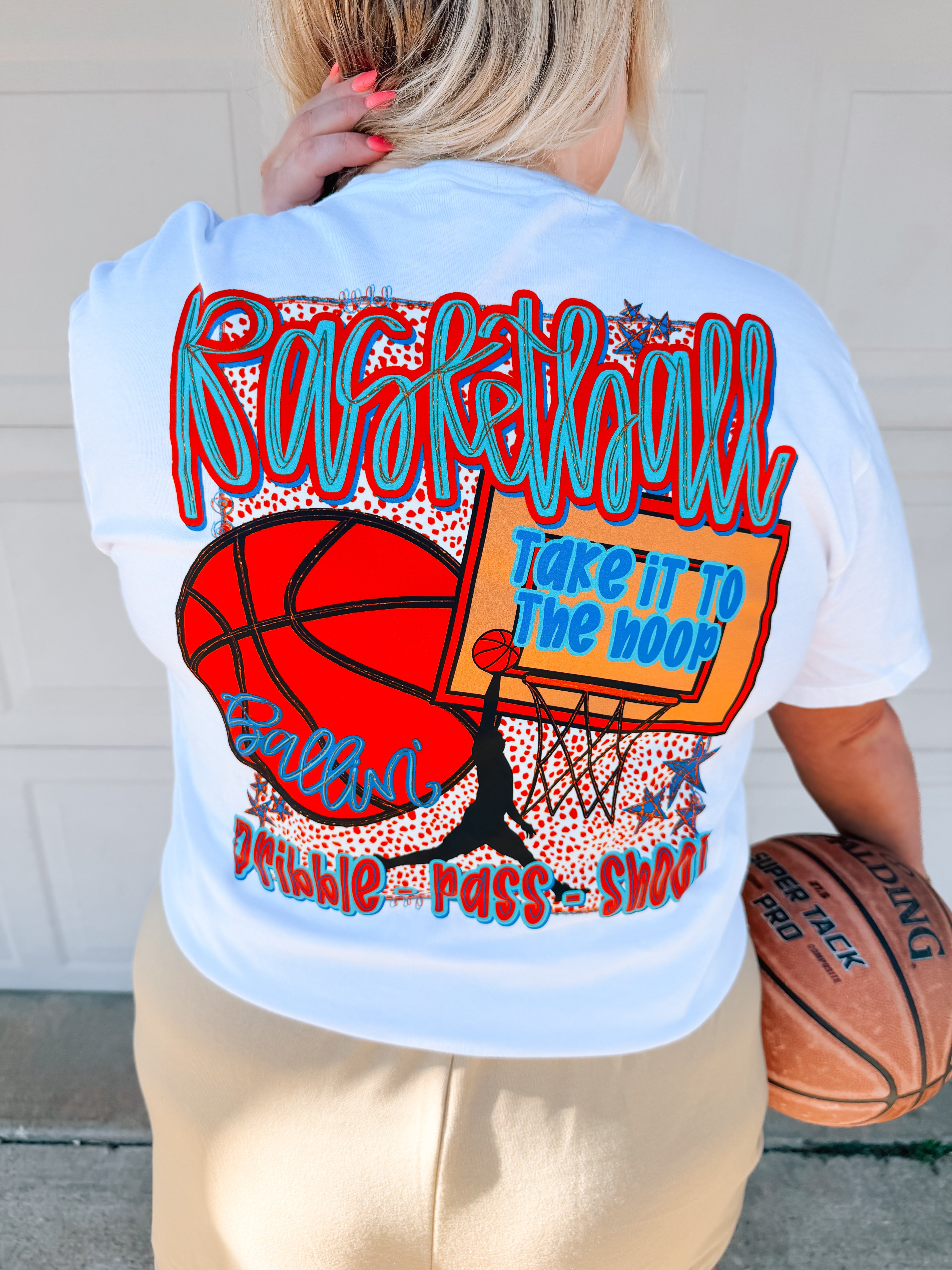 Take It to The Hoop | Comfort Color Tee- White