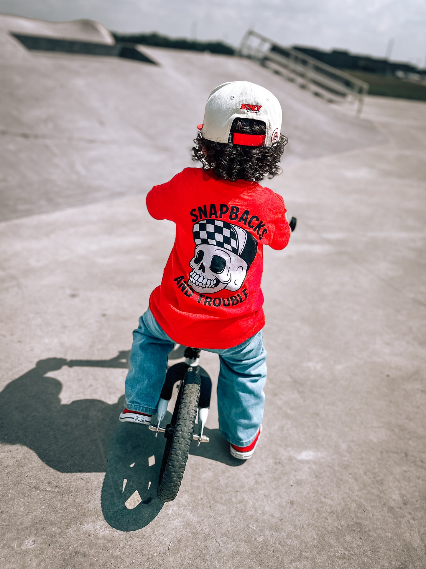 Snapbacks & Trouble | Red Graphic T-Shirt